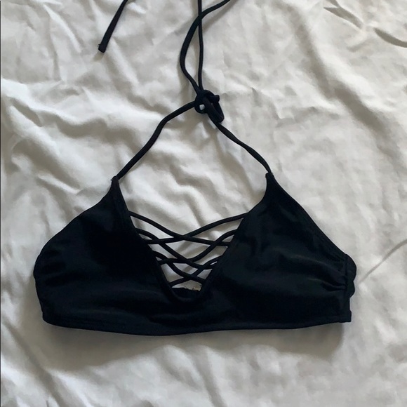 Xhilaration black cris cross bikini top - Picture 2 of 3